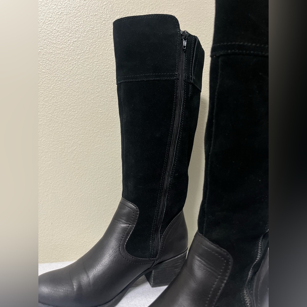 B.O.C Women's Shoes Austell Suede Almond Toe Knee High Riding Boot Black 8.5 - Picture 4 of 10